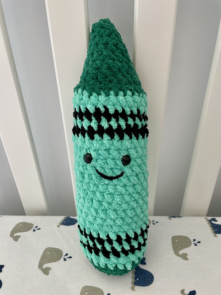 Carl the Crayon crochet amigurumi plushie toy handmade craft finished object