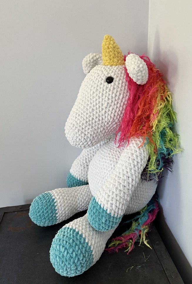 Starla the Rainbow Unicorn Amigurumi Giant Plushie Crochet Finished Object