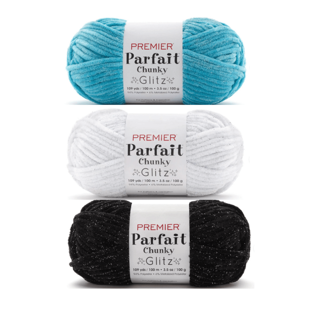 3 skeins of Premier Parfait Chunky Glitz yarn